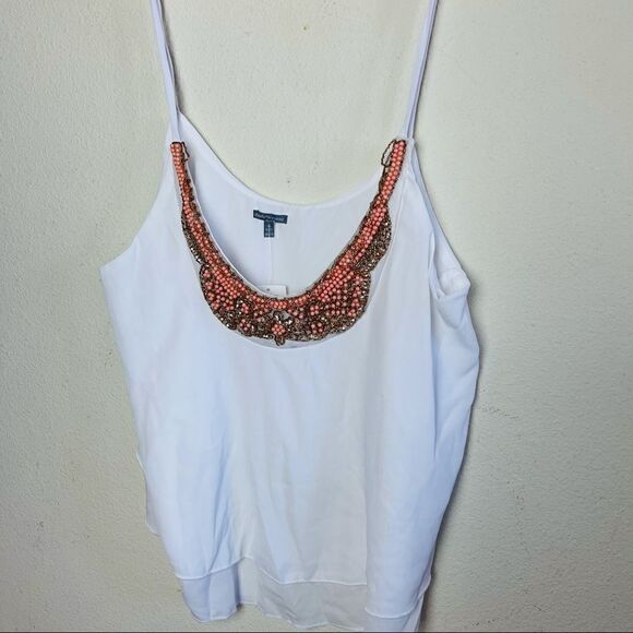 NWT Charlotte Russe White Beaded Tank Top Medium - Picture 2 of 6